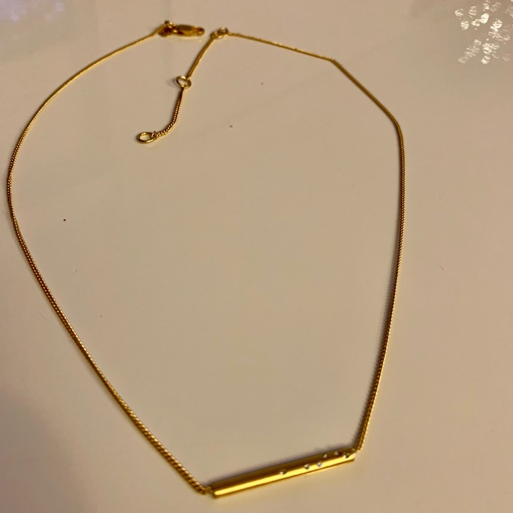 MADEWELL Pave crystal Bar Pendant Necklace - Picture 7 of 8